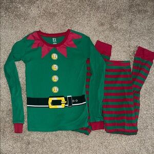 The Children's Place Festive Elf Pajama Set - Green and Red